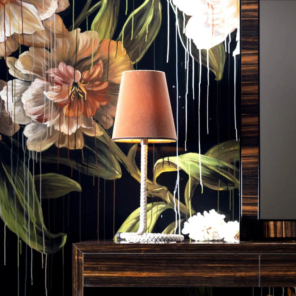 Grilli Snake tejido y lámpara de mesa hecho en Italia Viadurini