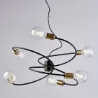 Lámpara de cristal y metal fabricada en Italia para espacios refinados – Venere Viadurini