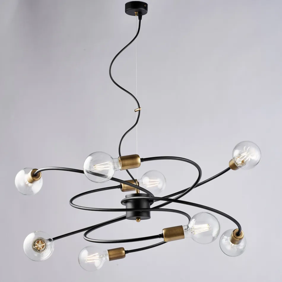 Lámpara de cristal y metal fabricada en Italia para espacios refinados – Venere Viadurini