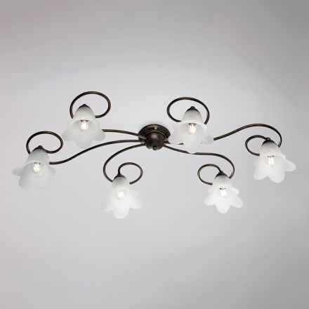 Lámpara de cristal y metal fabricada en Italia para interiores refinados – Cometa Viadurini