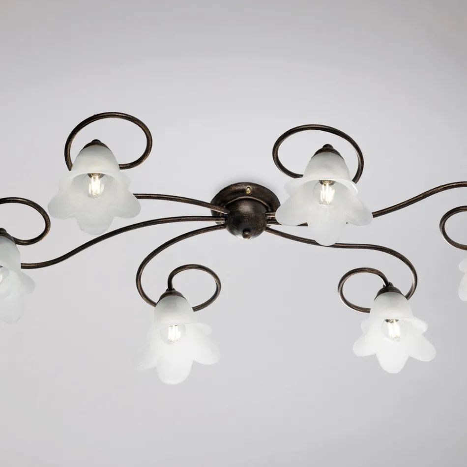 Lámpara de cristal y metal fabricada en Italia para interiores refinados – Cometa Viadurini