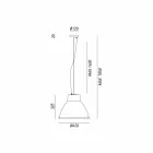 Lámpara industrial en suspensión hierro Loft Medios Il Fanale Viadurini