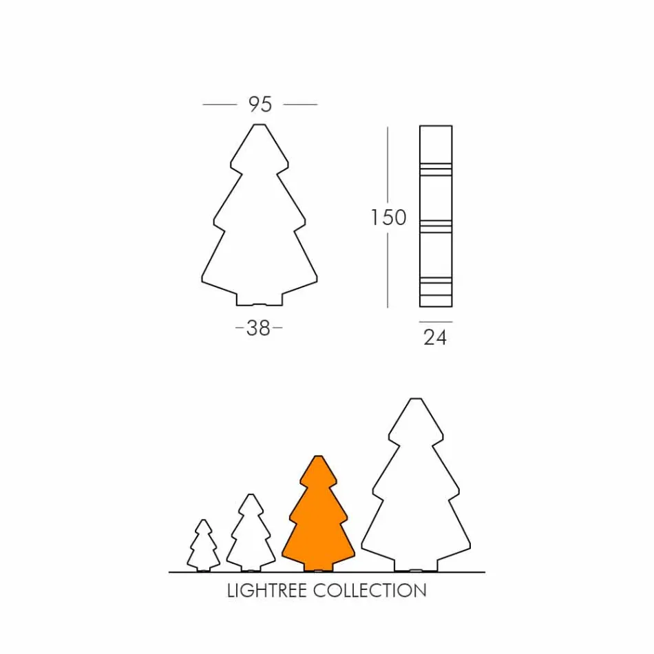 Lámpara de interior de mesa / suelo Slide Lightree Árbol de navidad hecho en Italia Viadurini