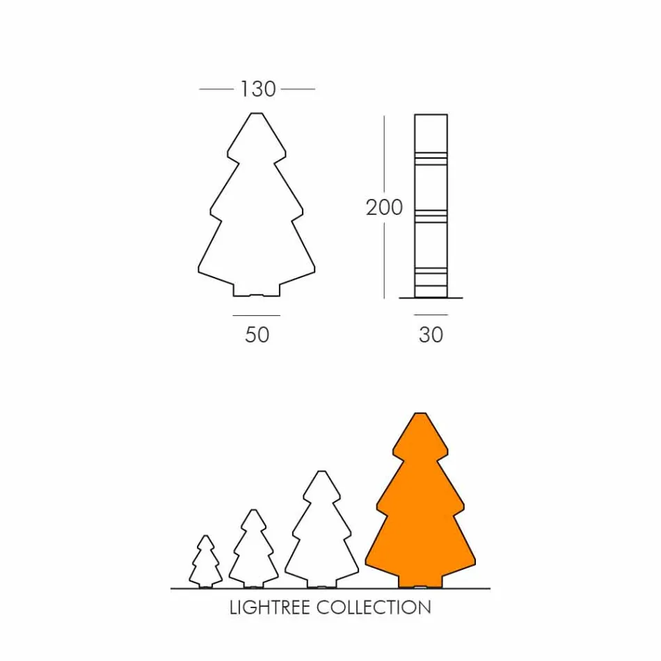 Lámpara de interior de mesa / suelo Slide Lightree Árbol de navidad hecho en Italia Viadurini