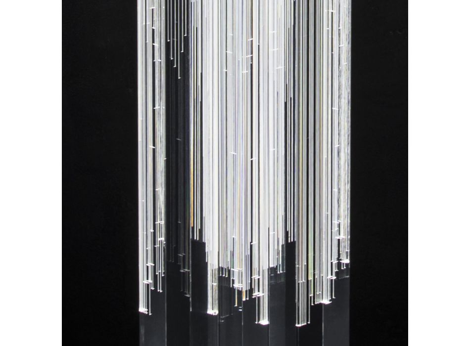 Lámpara de pie de cristal LED Tríptico de diseño acrílico satinado - Crystol Viadurini