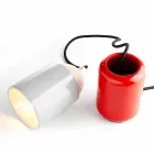 Lámpara de mesa moderna hecha de cerámica y madera de haya hecha en Italia Asia Viadurini