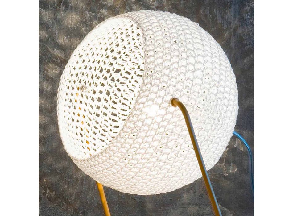 Lámpara de mesa moderna In-es.artdesign Hecho a mano de algodón T1 textura Viadurini