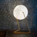 Lámpara de mesa moderna In-es.artdesign Hecho a mano de algodón T1 textura