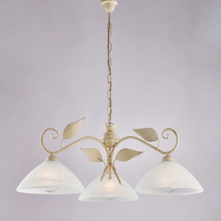 Lámpara moderna de vidrio y metal fabricada en Italia, ideal para cualquier habitación - Carina Viadurini