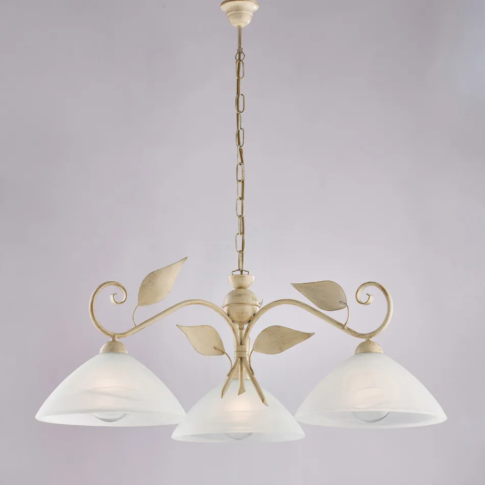 Lámpara moderna de vidrio y metal fabricada en Italia, ideal para cualquier habitación - Carina Viadurini