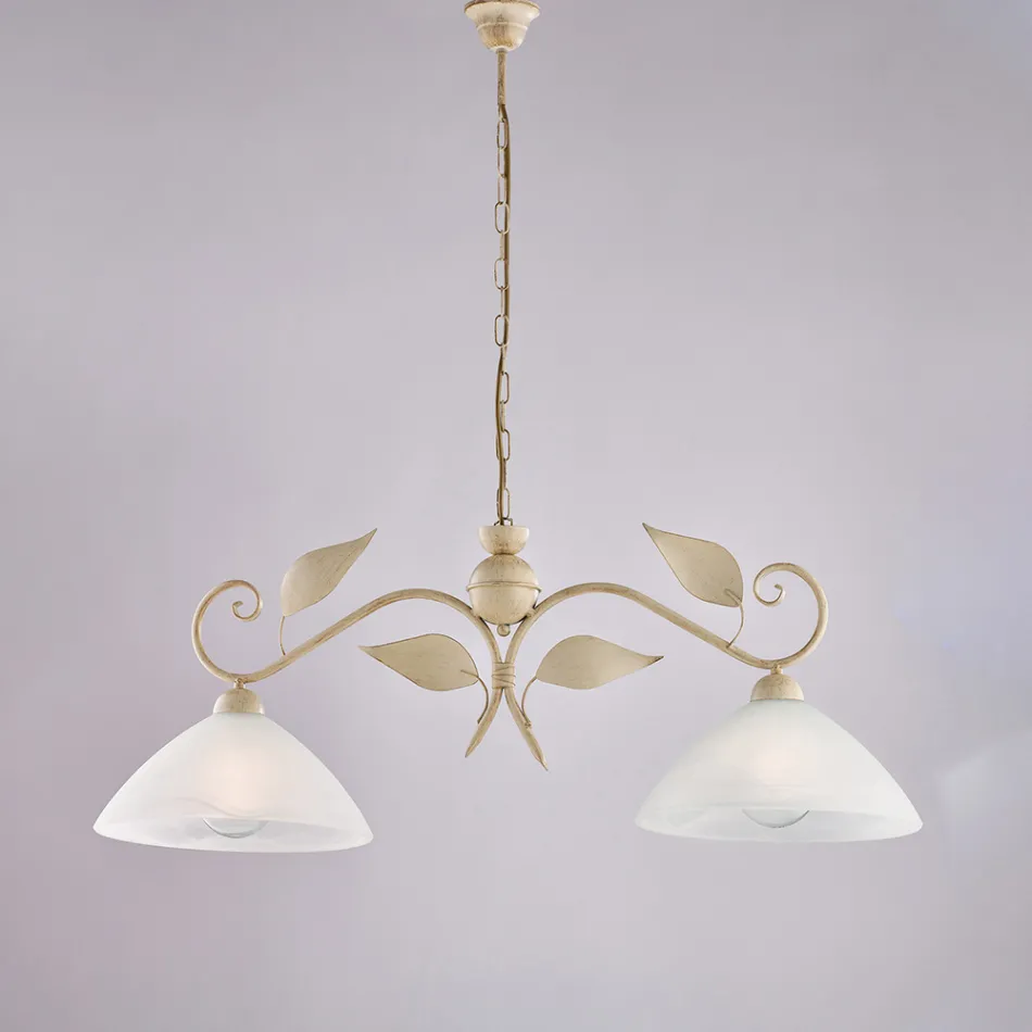 Lámpara moderna de vidrio y metal fabricada en Italia, ideal para cualquier habitación - Carina Viadurini