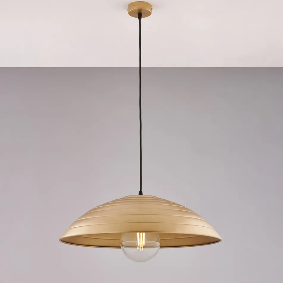 Lámpara moderna de vidrio y metal fabricada en Italia, ideal para cualquier habitación - Cygnus Viadurini