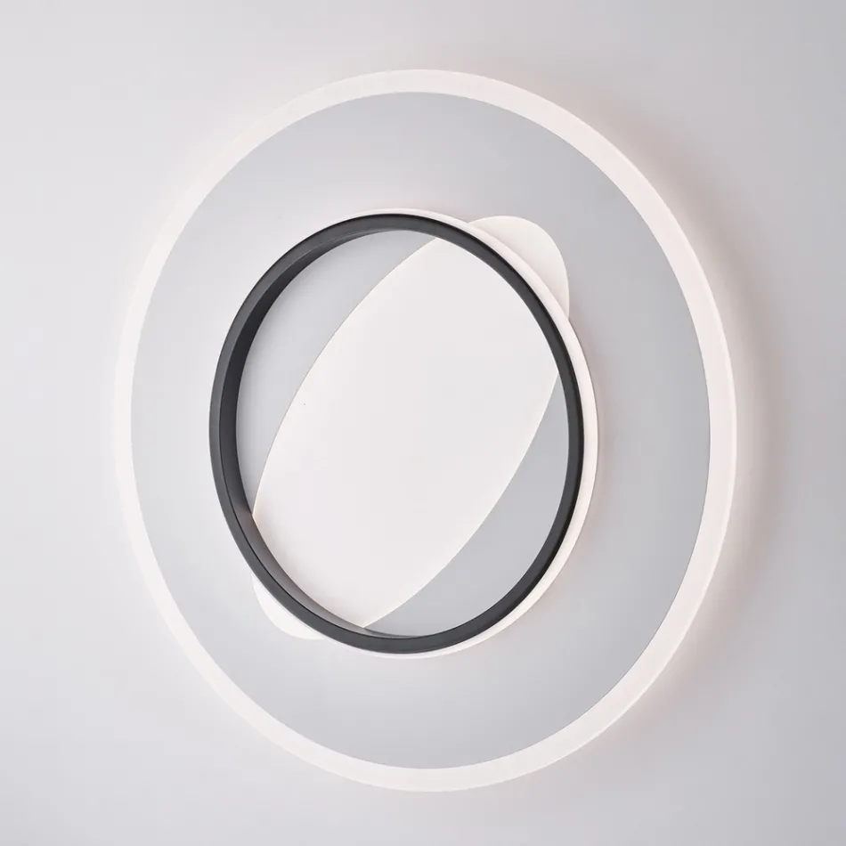 Lámpara moderna de vidrio y metal fabricada en Italia, ideal para cualquier habitación - Pavo Viadurini