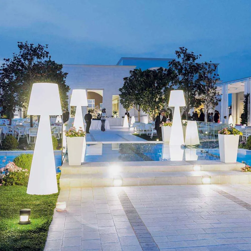 Lámpara de exterior moderna Slide Pivot blanco brillante hecha en Italia Viadurini