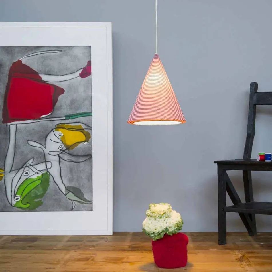 Lámpara suspendida moderna In-es.artdesign Jazz Stripe en lana de colores Viadurini