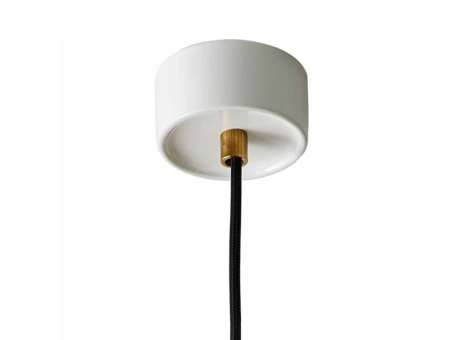 Lámpara suspendida moderna en latón y cerámica hecha en Italia Asia Viadurini