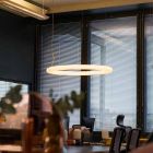 Lámpara de suspensión redonda moderna de polietileno Made in Italy - Slide Giotto Viadurini