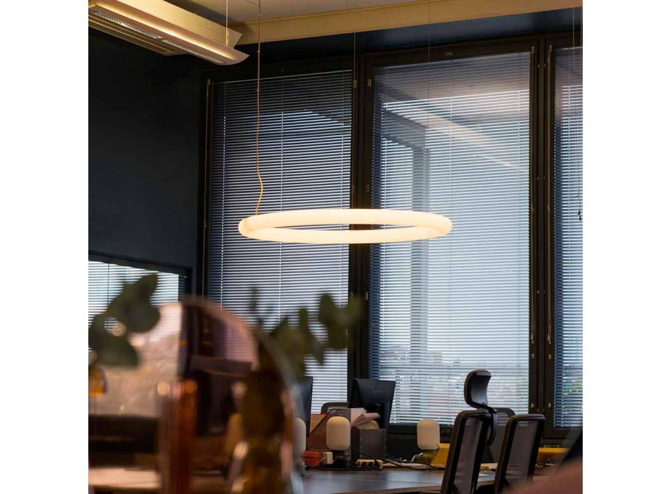 Lámpara de suspensión redonda moderna de polietileno Made in Italy - Slide Giotto Viadurini