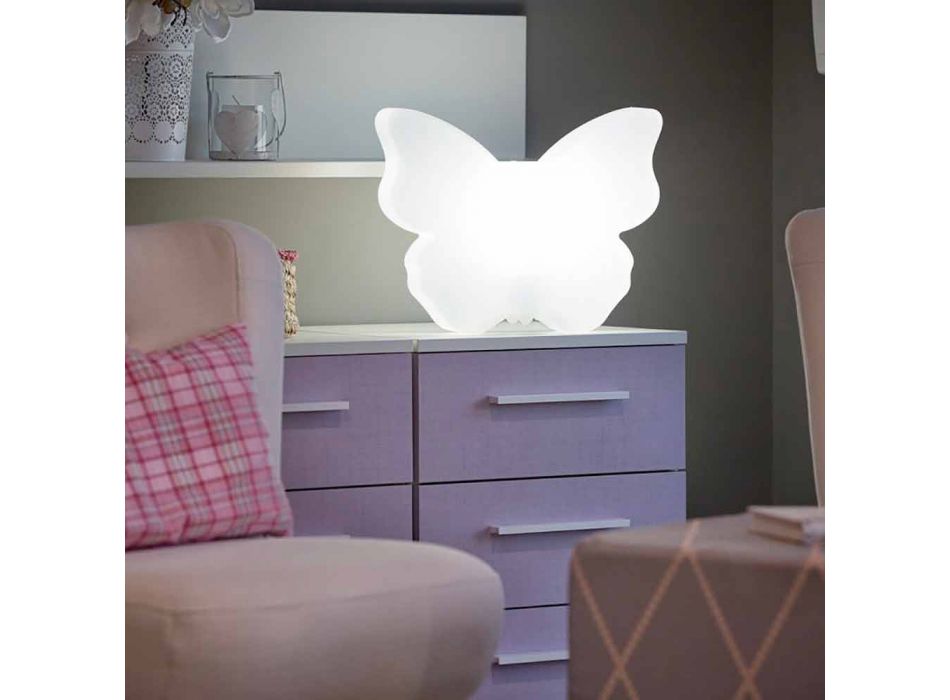 Lámpara para exteriores o interiores, White Butterfly Modern Design - Farfallastar Viadurini