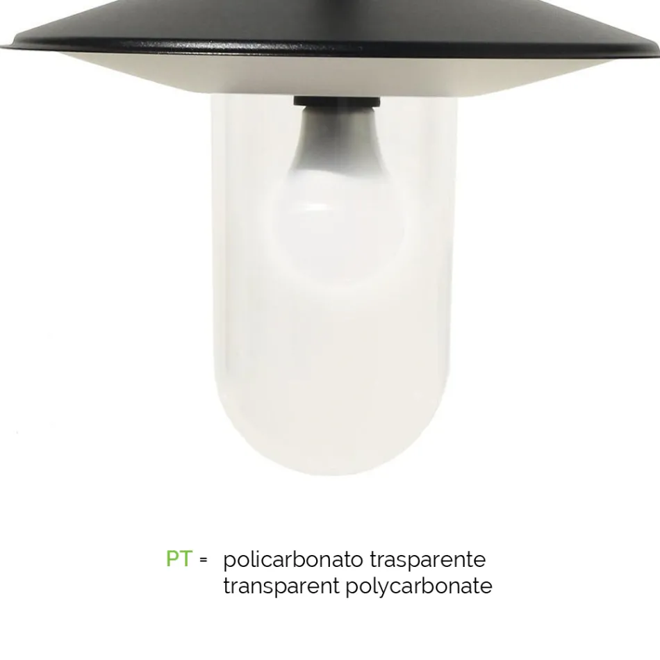 Lámpara de exterior en aluminio gris antracita Made in Italy - Belen Viadurini