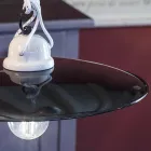 Lámpara ups and downs suspendida en cerámica blanca y metal negro - power Viadurini