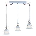 Lámpara de suspensión vintage de 3 luces en hierro, vidrio y cerámica - Ferrara