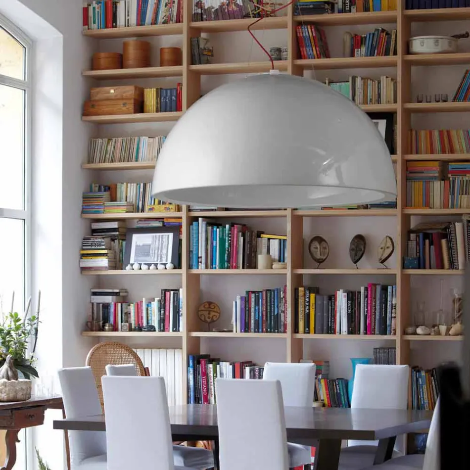 Lámpara de suspensión de color Slide Cupole de polietileno fabricada en Italia. Viadurini