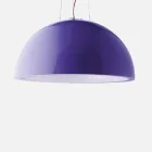 Lámpara de suspensión de color Slide Cupole de polietileno fabricada en Italia. Viadurini