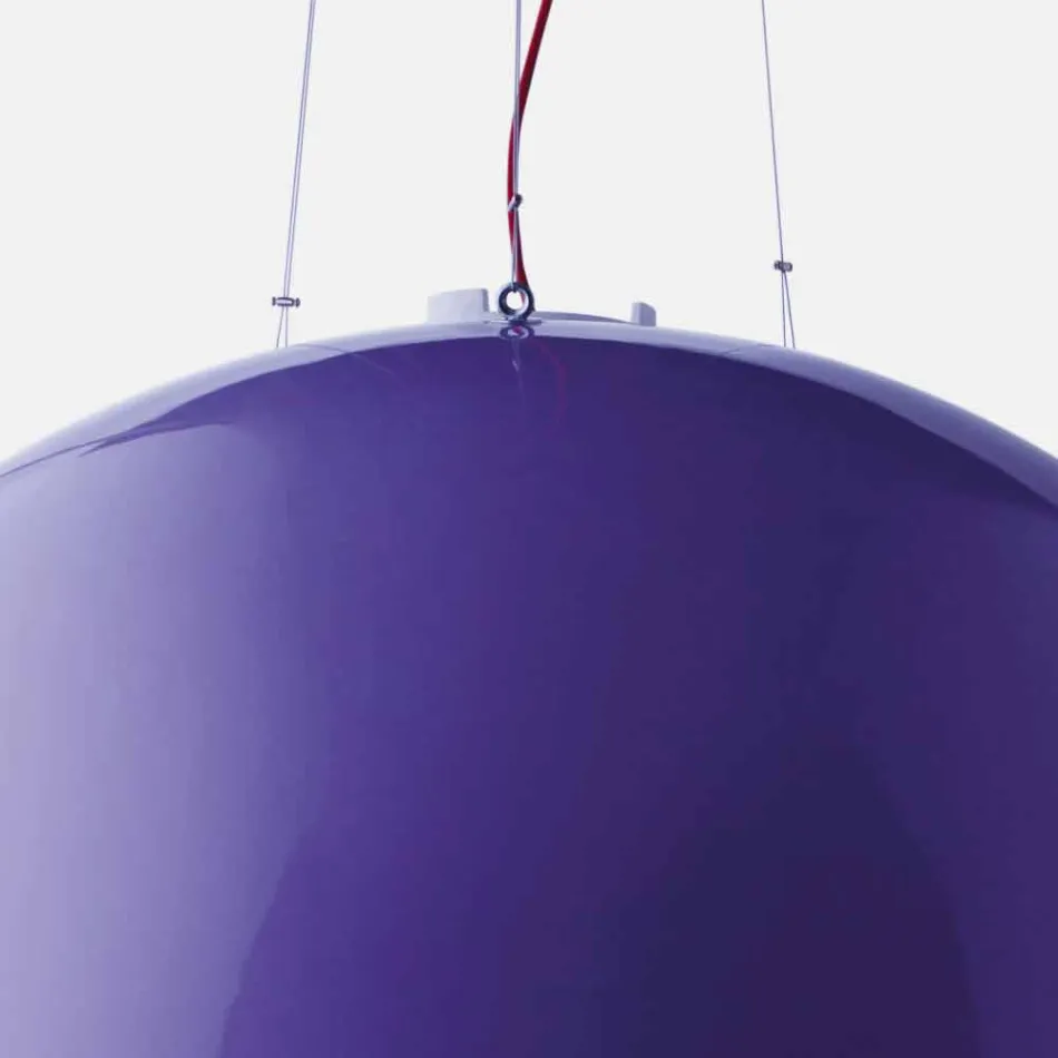 Lámpara de suspensión de color Slide Cupole de polietileno fabricada en Italia. Viadurini