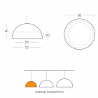 Lámpara de suspensión de color Slide Cupole de polietileno fabricada en Italia. Viadurini