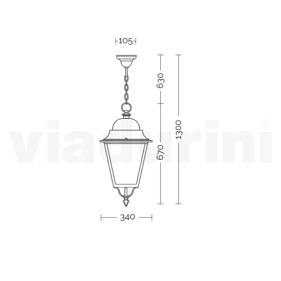 Lámpara de suspensión para exterior en aluminio y vidrio Made in Italy - Bonaria Viadurini