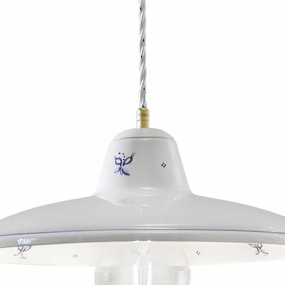 Lámpara de Suspensión en Cerámica Artesanal Decoraciones Mano Vintage - Como Viadurini