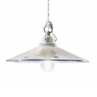 Lámpara de Suspensión en Cerámica Pintada a Mano y Hierro 3 Tamaños - Asti Viadurini