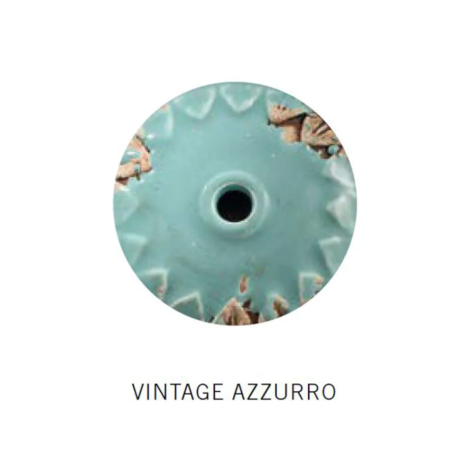 Lámpara de Suspensión Industrial Hecha a Mano Hierro y Cerámica - Industrial Viadurini