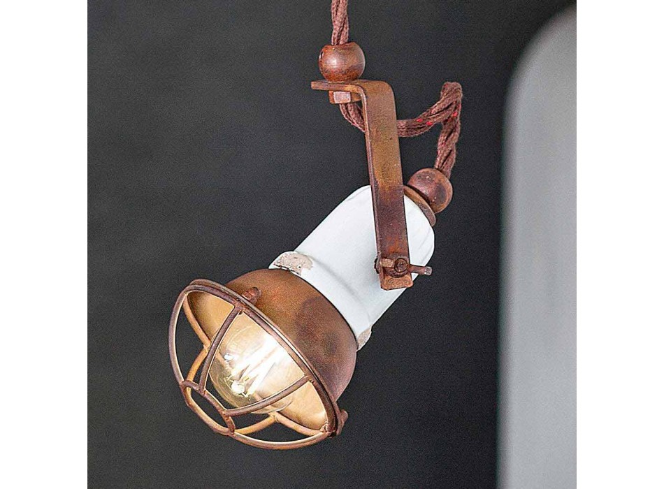 Ajustable cerámica lámpara de suspensión y metal Alayna Ferroluce Viadurini