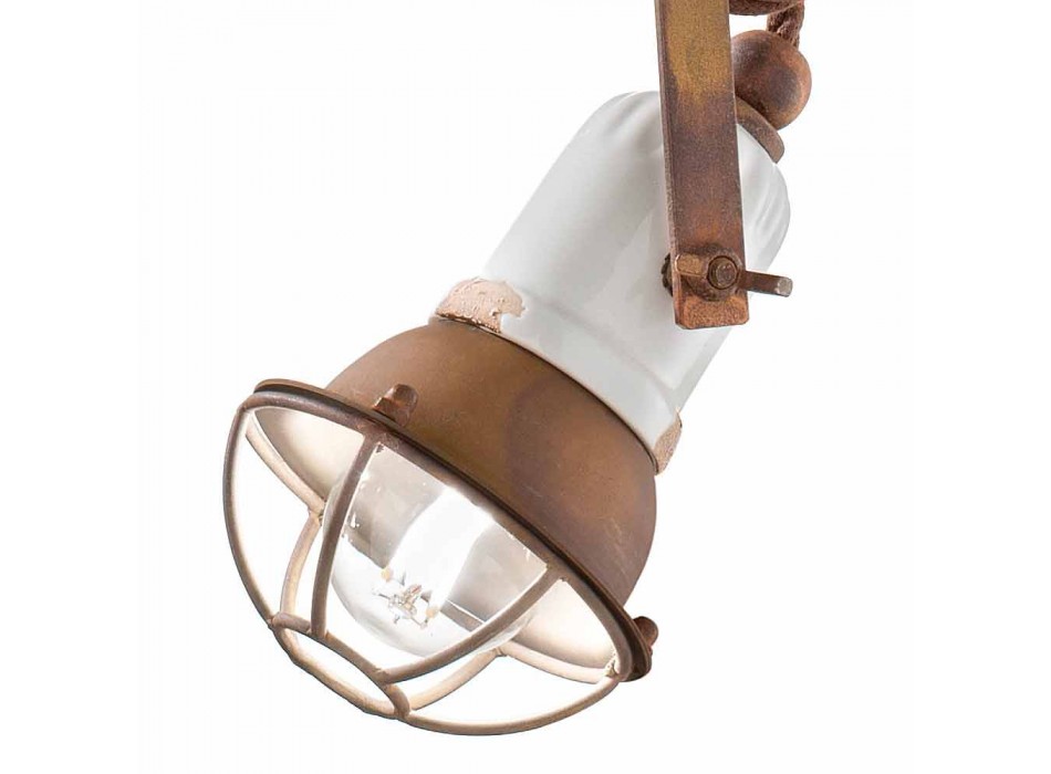 Ajustable cerámica lámpara de suspensión y metal Alayna Ferroluce Viadurini