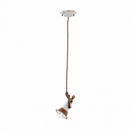 Ajustable cerámica lámpara de suspensión y metal Alayna Ferroluce Viadurini