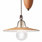 Lámpara de suspensión Ups and Downs en hierro y cerámica cruda a mano - Bologna Viadurini