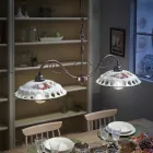 Lámpara colgante 2 luces en cerámica hecha a mano con Passanastri - Nápoles Viadurini