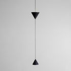 Lámpara Suspendida de Alambre en Aluminio Negro y Diseño de Doble Cono - Mercado Viadurini