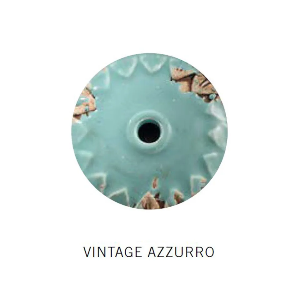 Lámpara Colgante Artesanal en Hierro y Cerámica con Rejilla - Industrial Viadurini