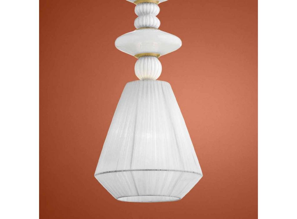 Lámpara colgante artesanal de vidrio veneciano, Made in Italy - Amilia Viadurini