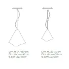 Lámpara colgante artesanal en vidrio veneciano soplado 35 46 cm - Mary Viadurini