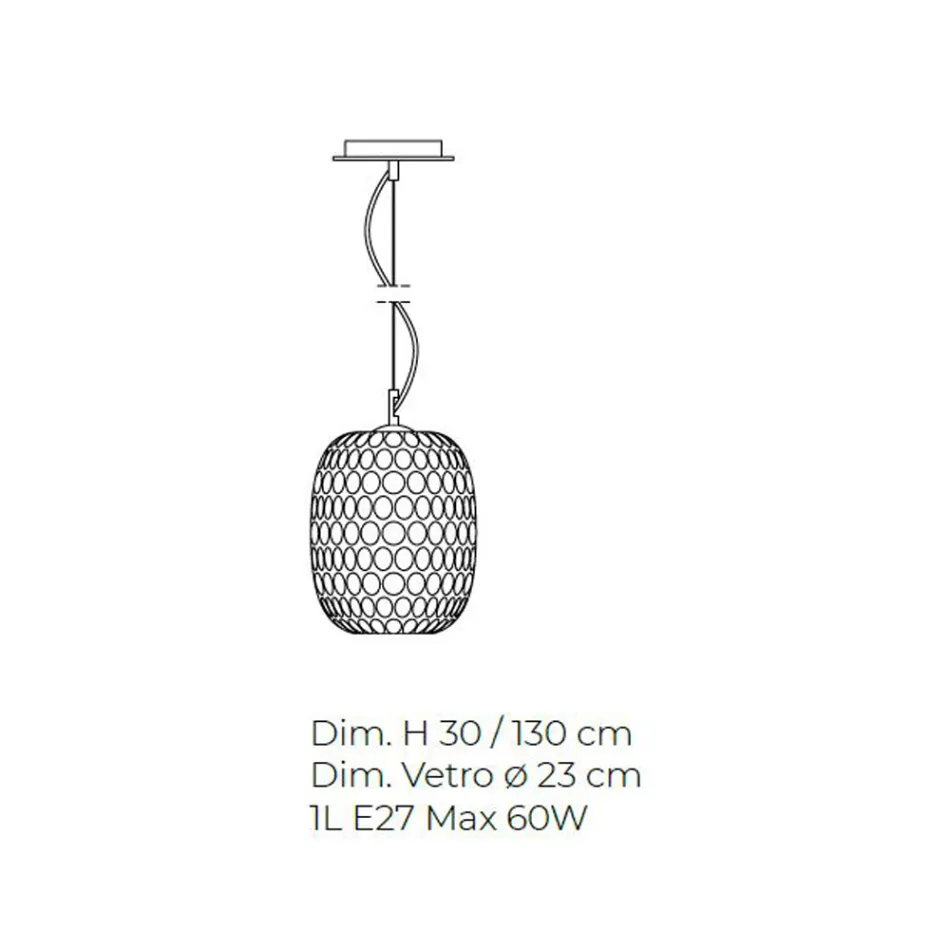 Lámpara colgante artesanal en vidrio veneciano soplado - Cloe Balloton Viadurini