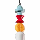 Lámpara colgante de cerámica retro amarilla o verde Made in Italy - Ferroluce Lariat Viadurini