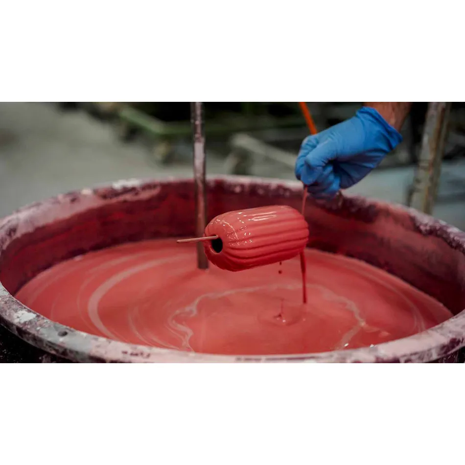 Lámpara colgante de cerámica retro amarilla o verde Made in Italy - Ferroluce Lariat Viadurini