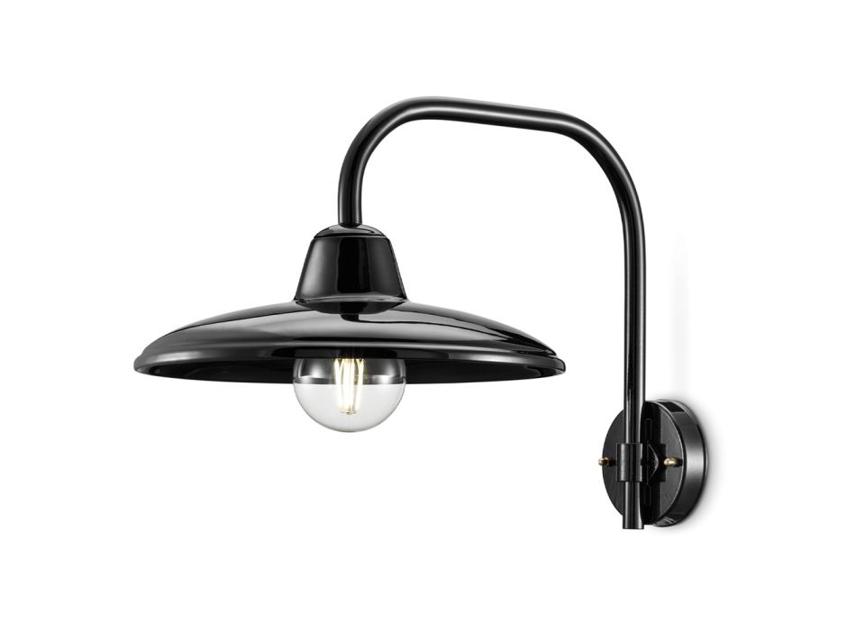 Lámpara de Suspensión Cerámica Negra y Hierro Industrial Diseño Vintage - Bew Viadurini