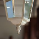 Lámpara de exterior suspendida en aluminio blanco y decoración artesanal - Gorizia Viadurini