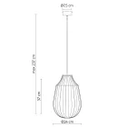 Lámpara Suspendida Diseño Alargada en Vidrio Filigrana Blanco - Caravana Viadurini