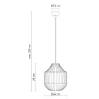 Lámpara colgante de diseño redondo en vidrio filigrana blanco - Caravan Viadurini